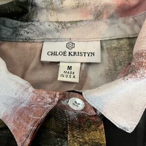 Multicolor Belted Tunic Blouse